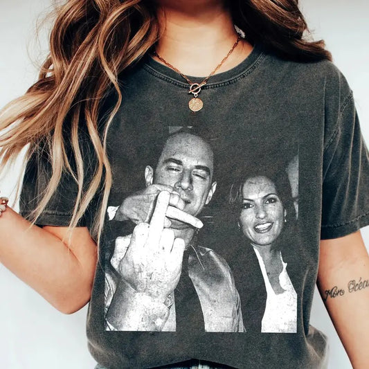 Elliot Stabler And Olivia Benson Shirt, Elliot And Olivia Tshirt , Law And Order SVU Tshirt Menswear Streetwear Man Casual Shortsleeve Crewneck Tshirt Tops