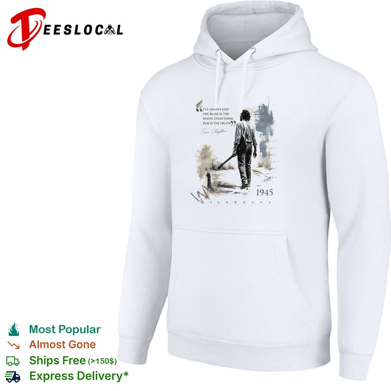Eric Clapton walking with guitar blues is the roots 1945 shirt