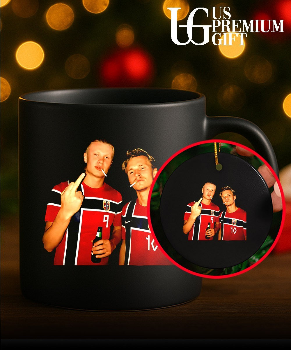 Erling Haaland and Martin Odegaard Norway smoking middle finger FIFA 2026 World Cup shirt