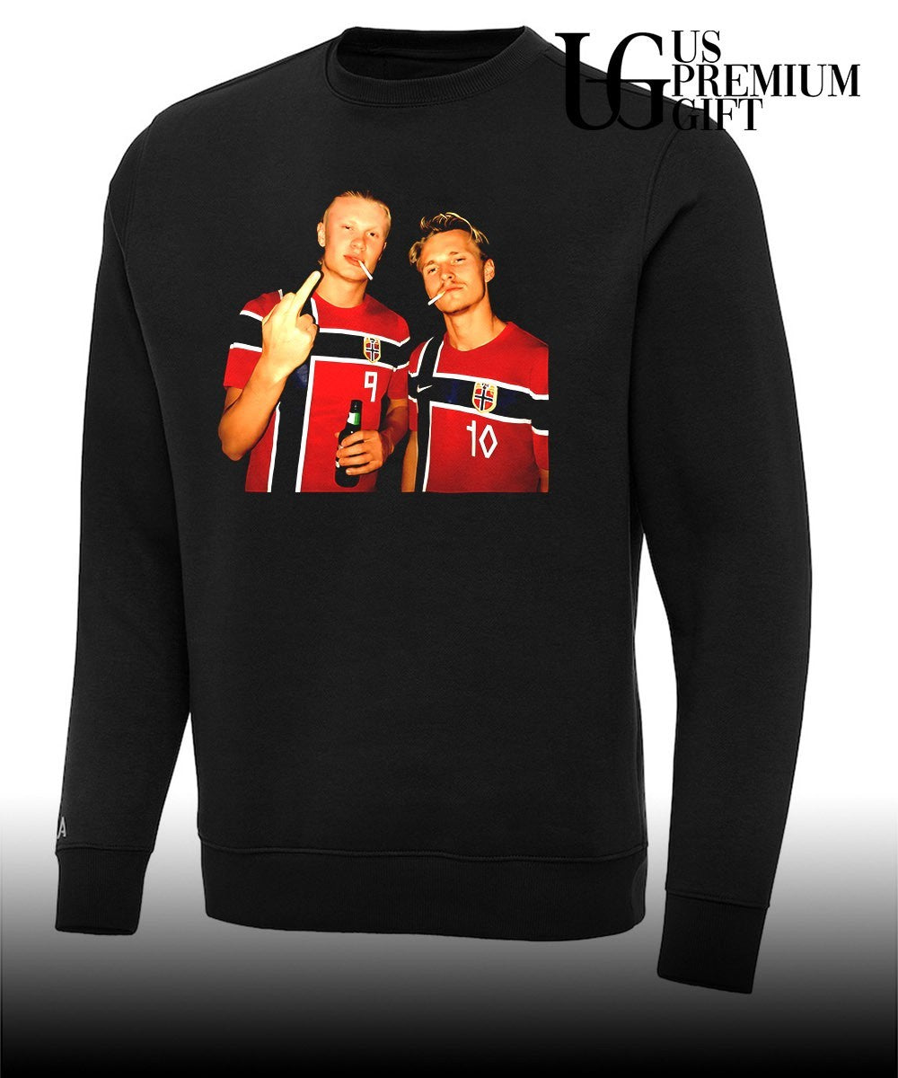 Erling Haaland and Martin Odegaard Norway smoking middle finger FIFA 2026 World Cup shirt