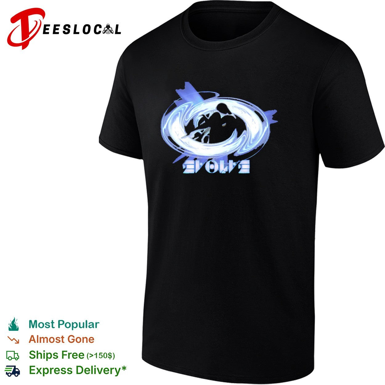 Evolve Abstract Swirl Logo Design Surreal Aesthetic Outer Space Concept Shirt