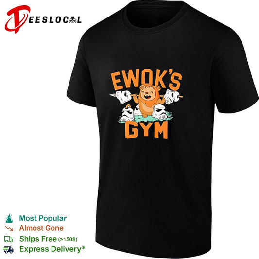 Ewok flexing muscles Ewok’s gym shirt