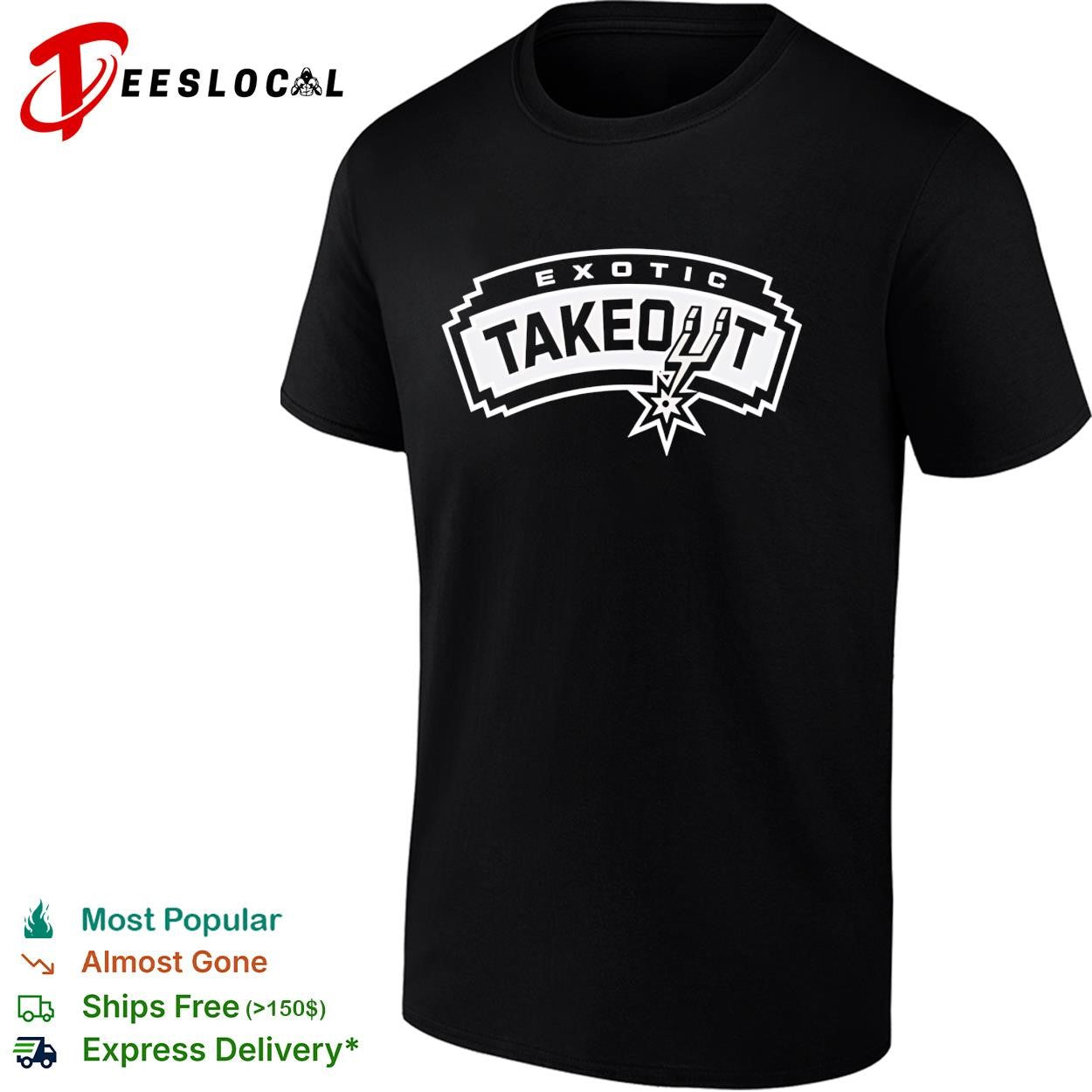 Exotic Takeout San Antonio Spurs Logo Parody Graphic Retro Font Finals 2026 shirt
