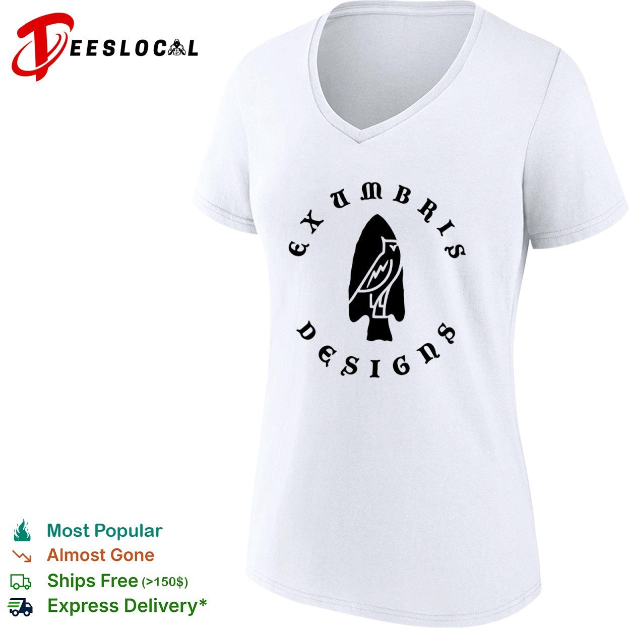 Exumbris Designs Owl Arrowhead Silhouette Logo Symbol Modern Abstract Icon Shirt