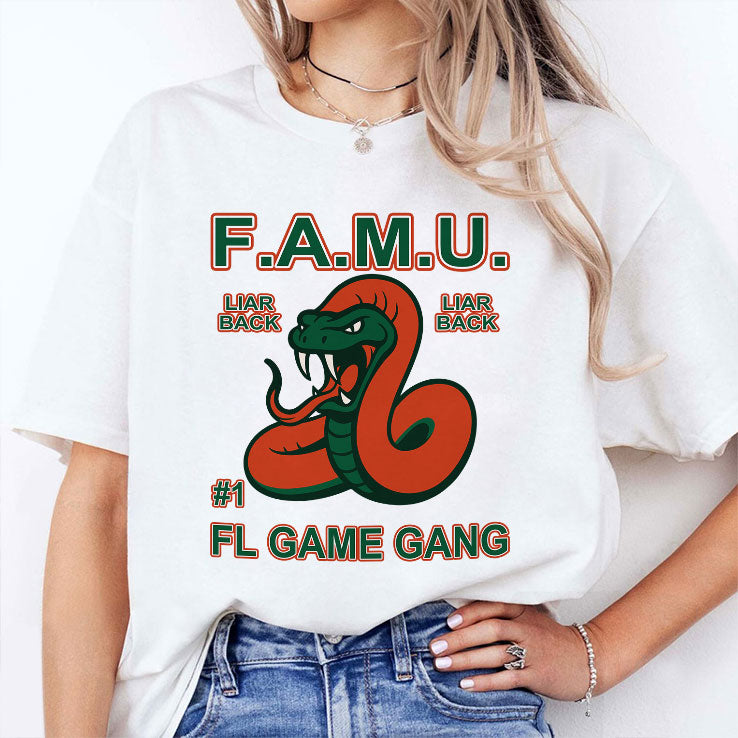 F.A.M.U Liar Back FL Game Gang Rattle The Game T Shirt