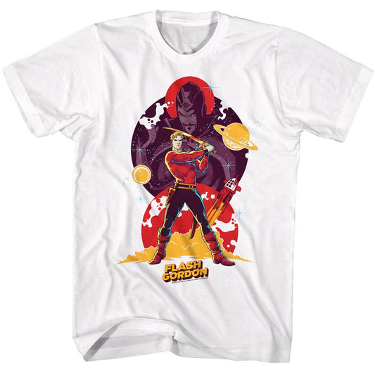 Flash Gordon - And Ming - American Classics - Solid White Adult Short Sleeve T-Shirt