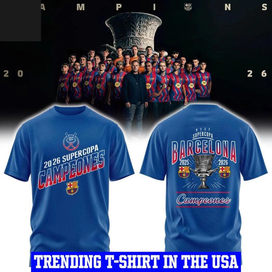 FC Barcelona 2026 Back To Back Winners Supercup Shirt