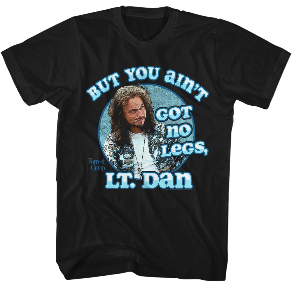 Forrest Gump - Got No Legs - American Classics - Solid Black Adult Short Sleeve T-Shirt