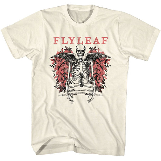 Fly Leaf - Winged Skeleton - American Classics - Solid Off-White Adult Short Sleeve T-Shirt