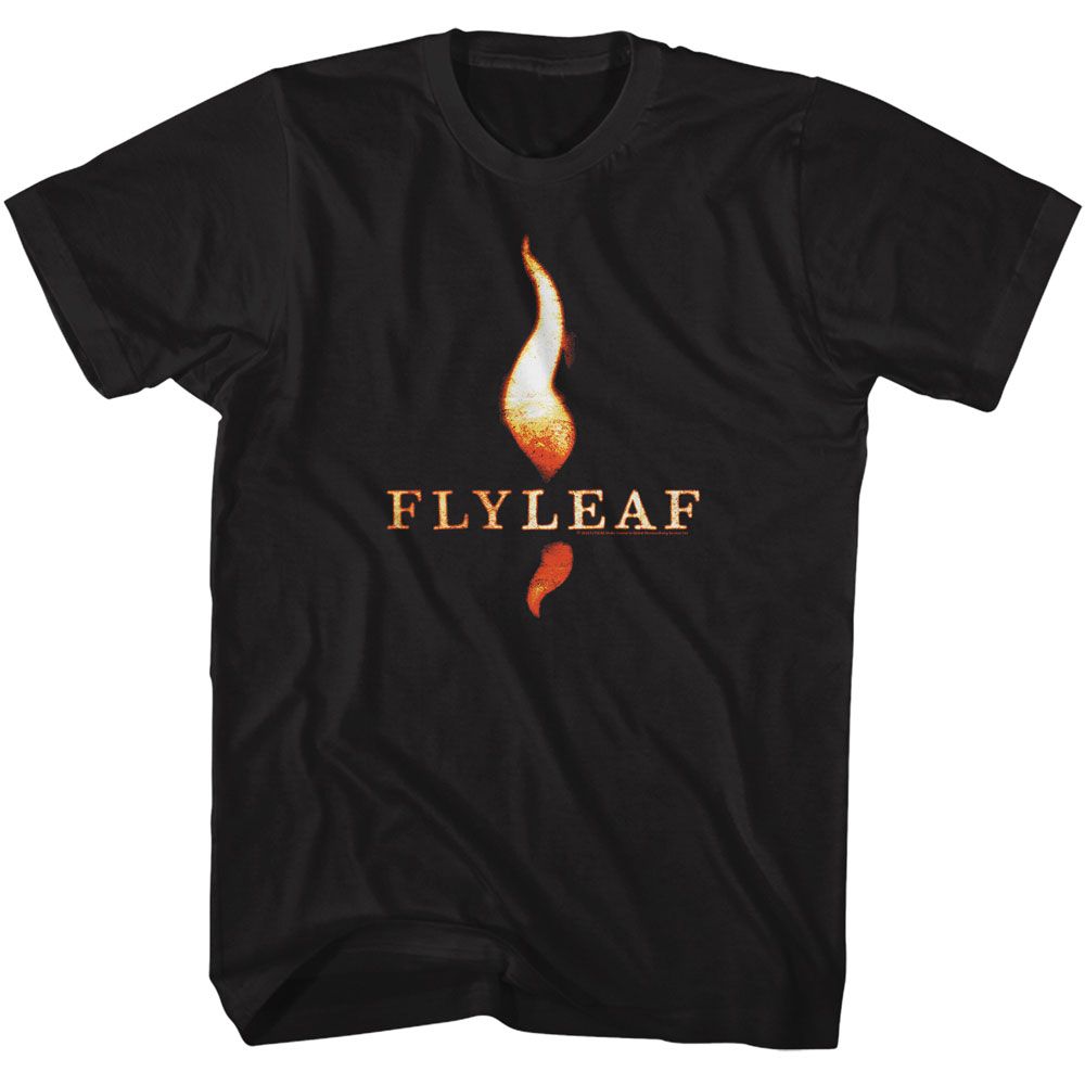 Fly Leaf - Flame Logo - American Classics - Solid Black Adult Short Sleeve T-Shirt