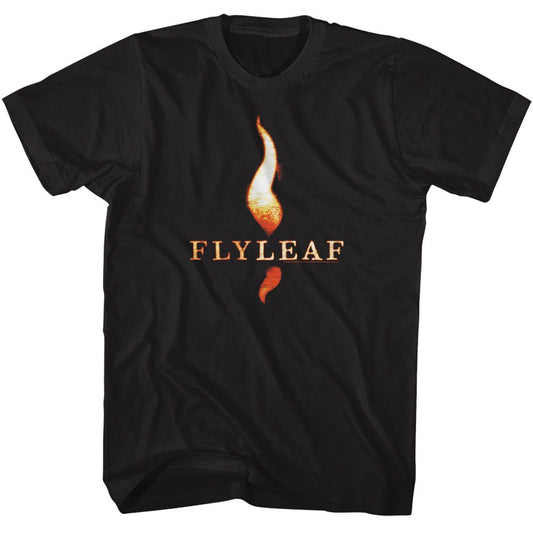 Fly Leaf - Flame Logo - American Classics - Solid Black Adult Short Sleeve T-Shirt