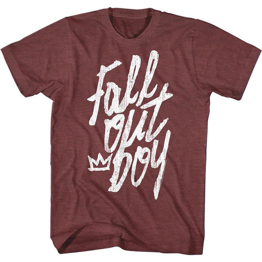 Fall Out Boy - Logo Handwritten - Short Sleeve - Heather - Adult - T-Shirt - clothing by TeeHivey.com