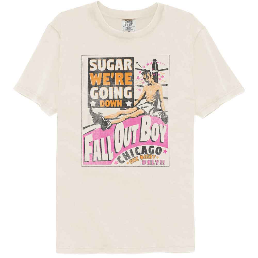 Fall Out Boy - Sugar Were Going Down Lyrics - American Classics - Solid Beige Adult Short Sleeve Comfort Color... (Image 1)