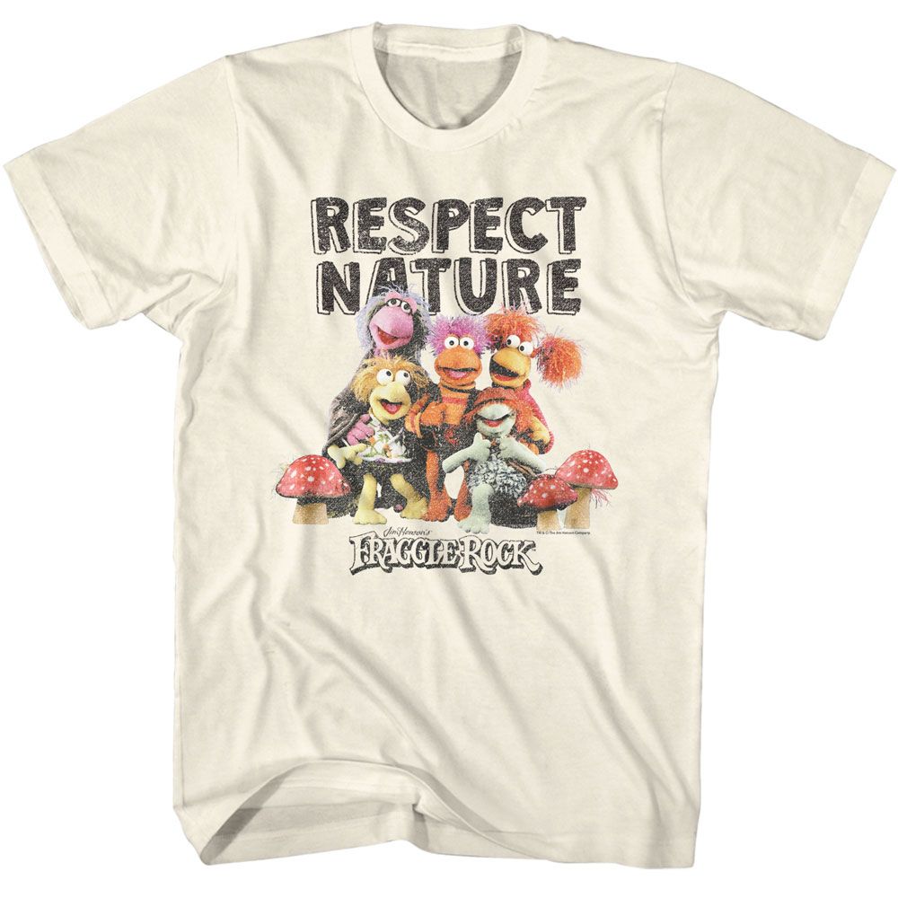 Fraggle Rock - Respect Nature - American Classics - Solid Off-White Adult Short Sleeve T-Shirt