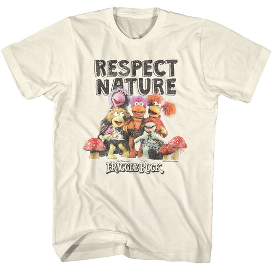 Fraggle Rock - Respect Nature - American Classics - Solid Off-White Adult Short Sleeve T-Shirt