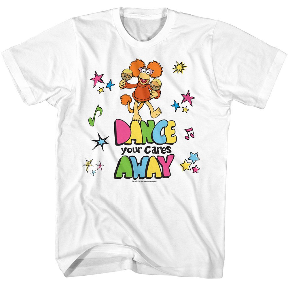 Fraggle Rock - Color Dance - American Classics - Solid White Adult Short Sleeve T-Shirt
