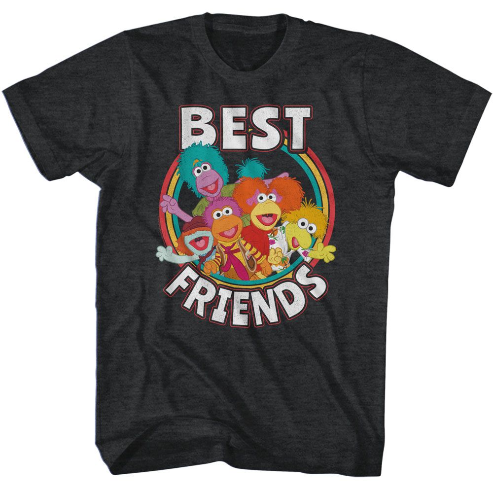 Fraggle Rock - Best Friends - American Classics - Heather Black Adult Short Sleeve T-Shirt