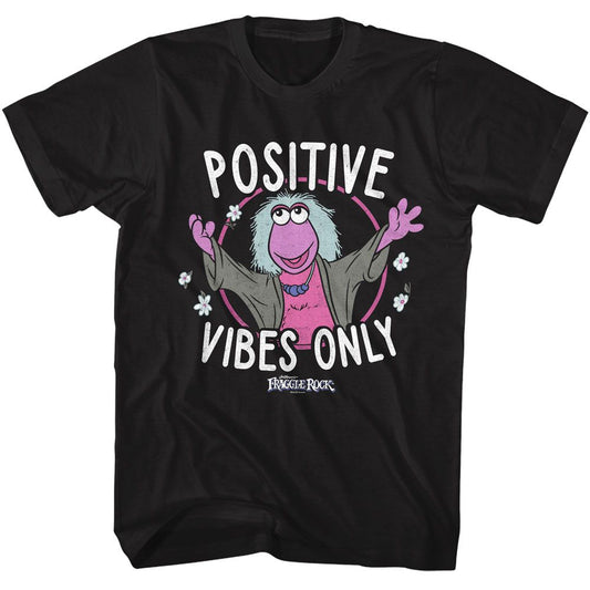 Fraggle Rock - Positive Vibes Only - American Classics - Solid Black Adult Short Sleeve T-Shirt