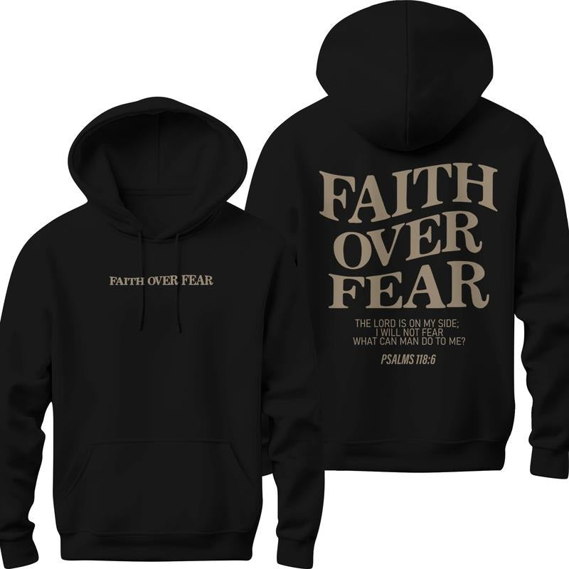 Faith Over Fear Christian Hoodie Christian Sweatshirt Jesus Hoodie Trendy Hoodie Bible Verse Shirt Aesthetic Clothes Aesthetic Hoodie  T-shirt, sweater and Hoodie