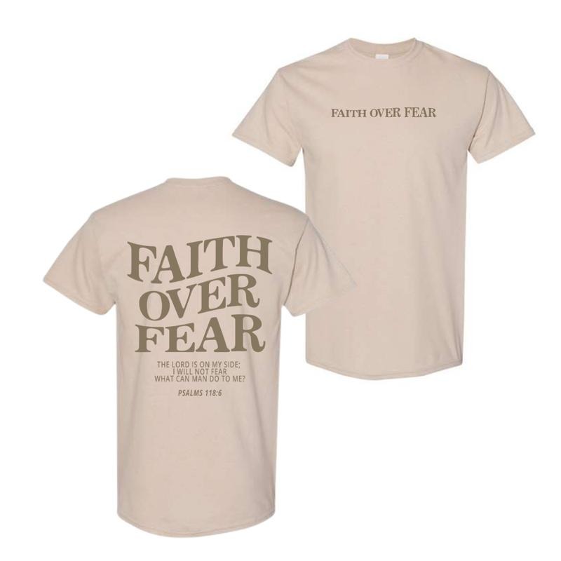 Faith over fear christian hoodie ,Christian Sweatshirt Jesus trendy Verse and T-shirt Classic Crewneck Menswear Top