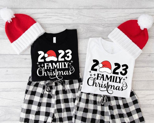 Family Christmas 2023 Shirt, Matching Parents Christmas T-Shirt, X-mas Party Gift Tee, Cousin Crew Holiday Short Sleeve.