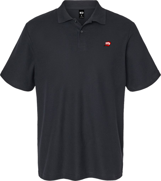 THE KING OF FIGHTERS - 'Terry Cap' Small Logo Embroidered Polo Shirt - Black