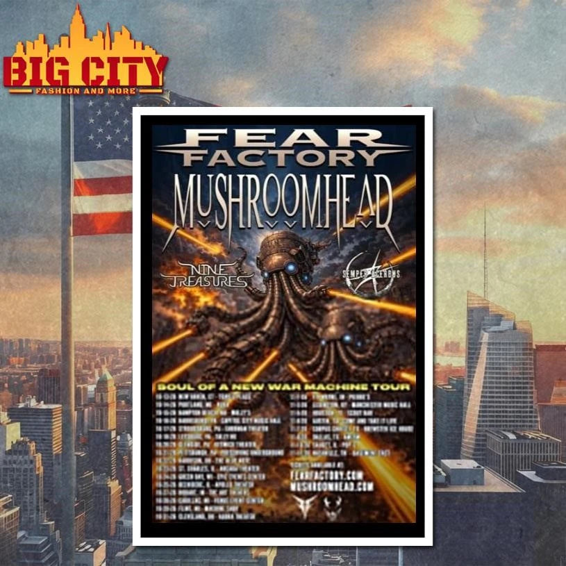 Fear Factory And Mushroomhead Soul Of A New War Machine Tour 2026 Poster Shirt