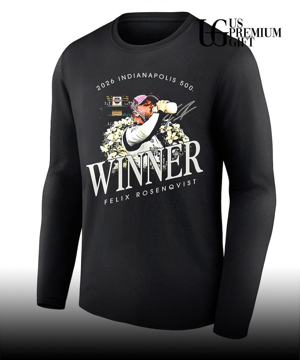 Felix Rosenqvist 2026 500 Winner signature shirt