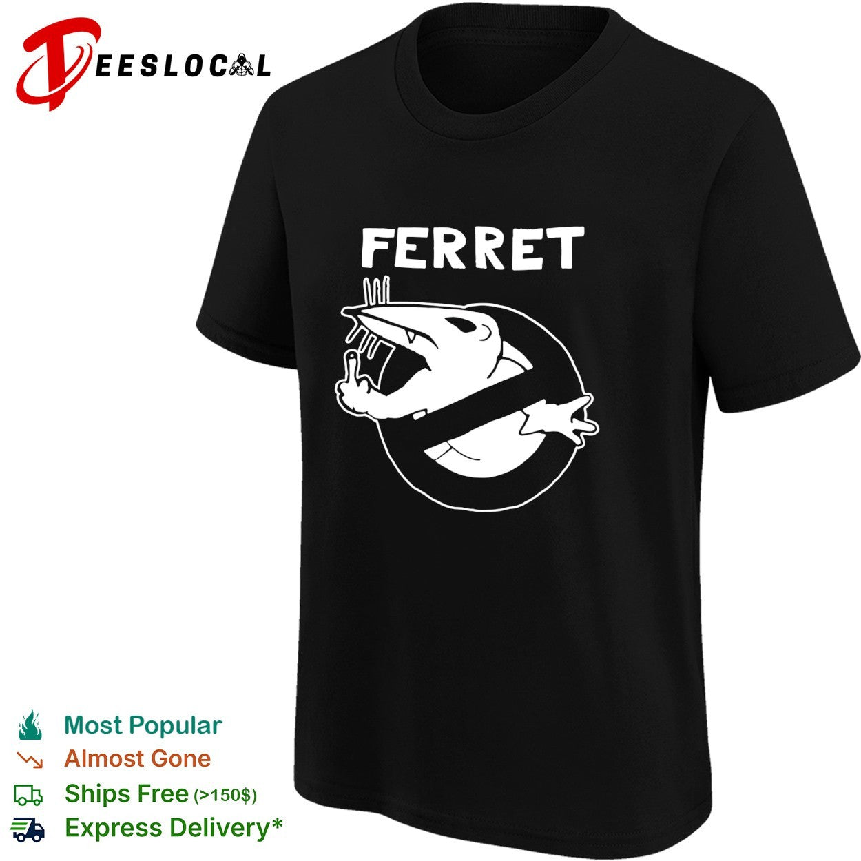 Ferret Ghostbusters parody logo funny animal humor shirt