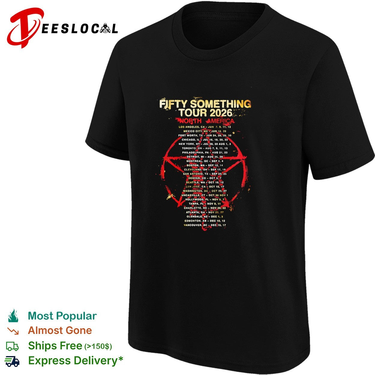 Fifty Something Tour 2026 North America concert dates rock music band tour shirt