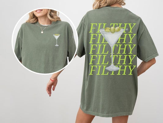 Filthy Martini Shirt, Comfort Colors, Dirty Martini Lover Gift, Martini Cocktail Pullover, Tini Time Preppy Crewneck, Unique Gift,