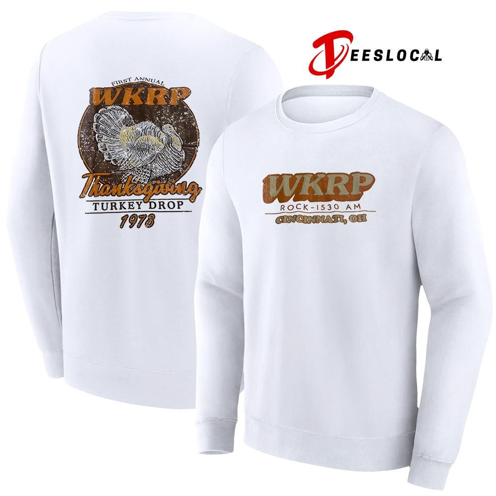 First annual WKRP Rock 1530 am Cincinnati Thanksgiving turkey drop graphic shirt