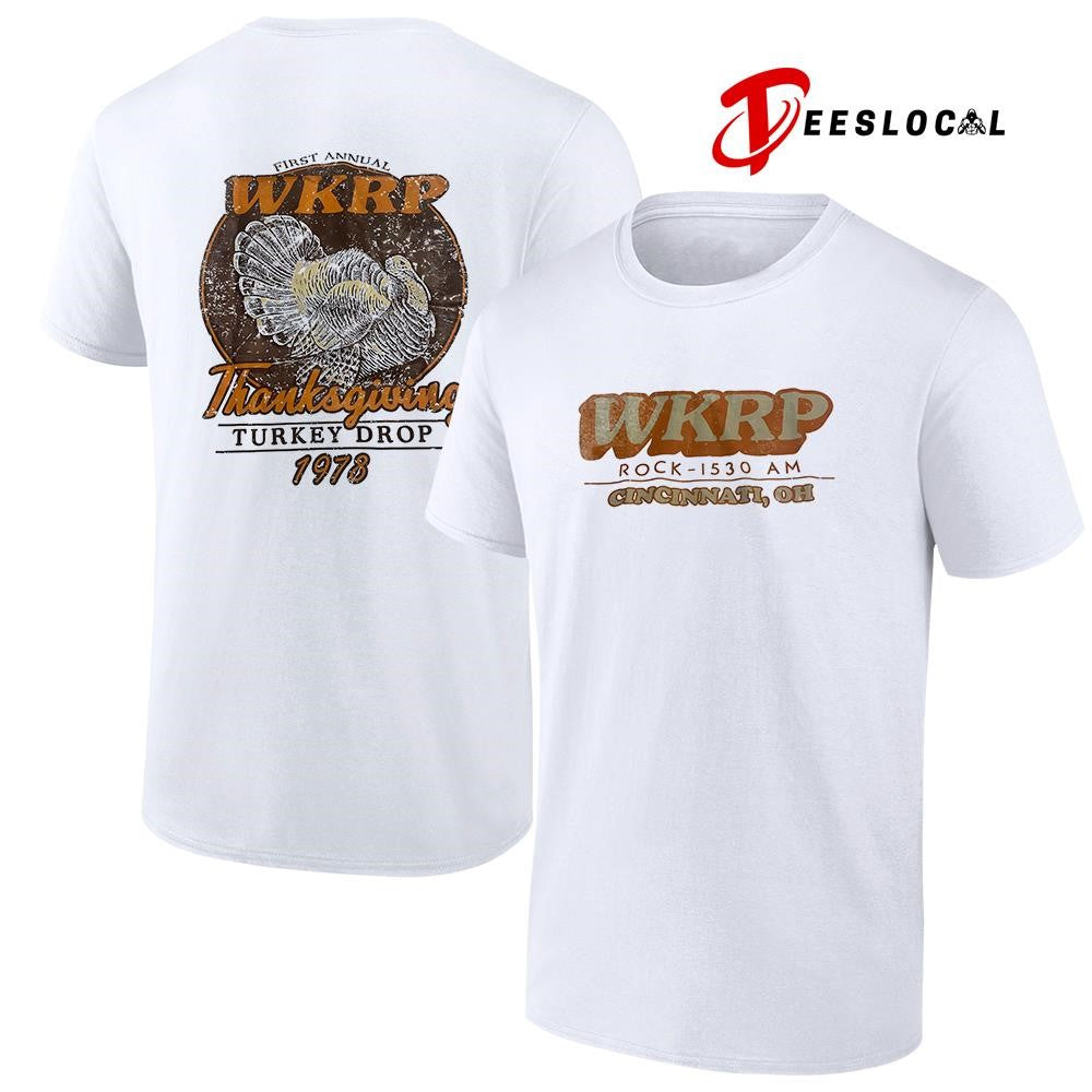 First annual WKRP Rock 1530 am Cincinnati Thanksgiving turkey drop graphic shirt