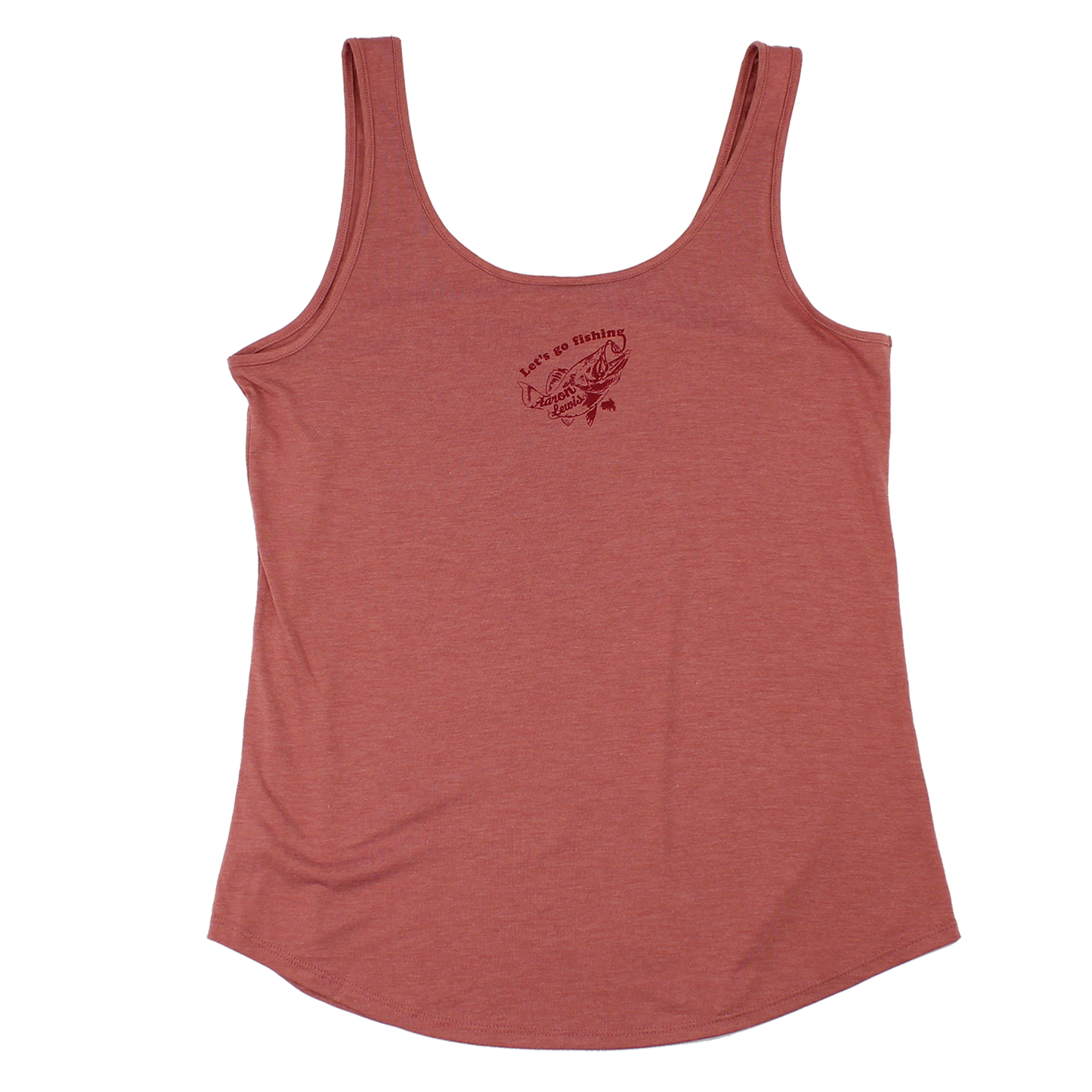 Aaron Lewis Lets Go Fishing Womens Tank Top Shirt Blush Frost