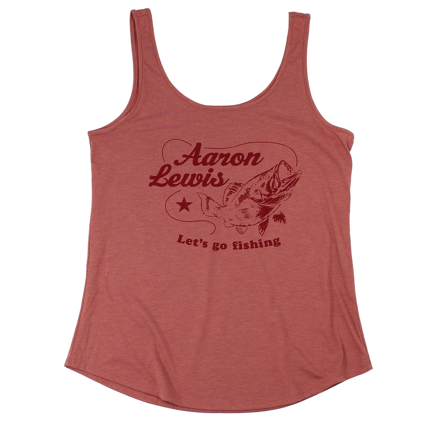 Aaron Lewis Lets Go Fishing Womens Tank Top Shirt Blush Frost