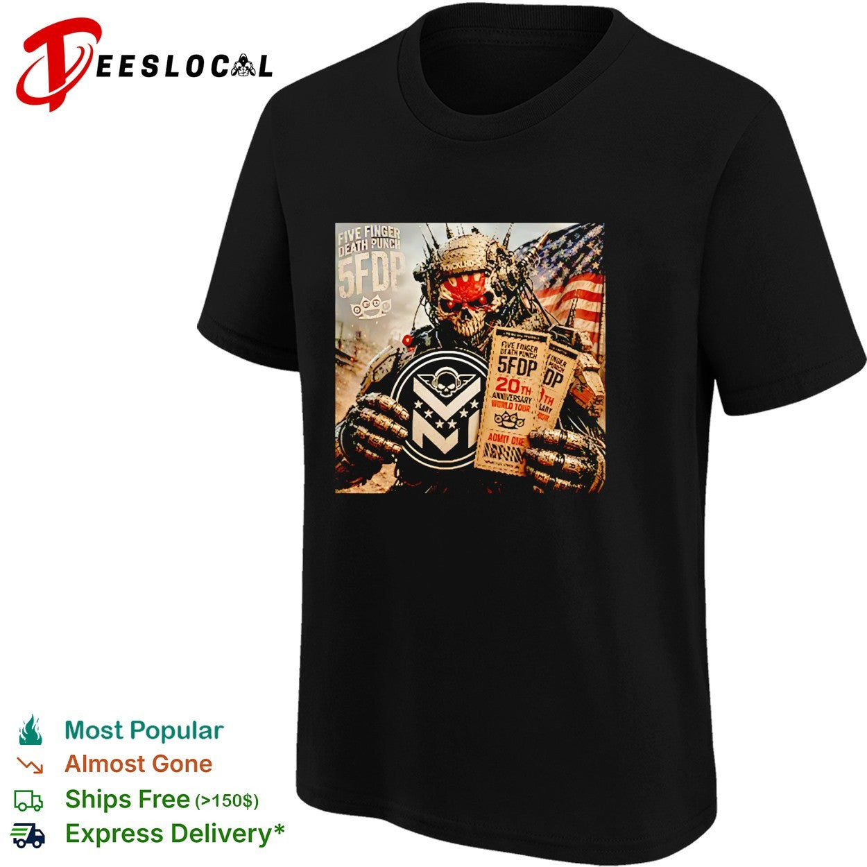 Five Finger Death Punch 20th anniversary world tour shirt