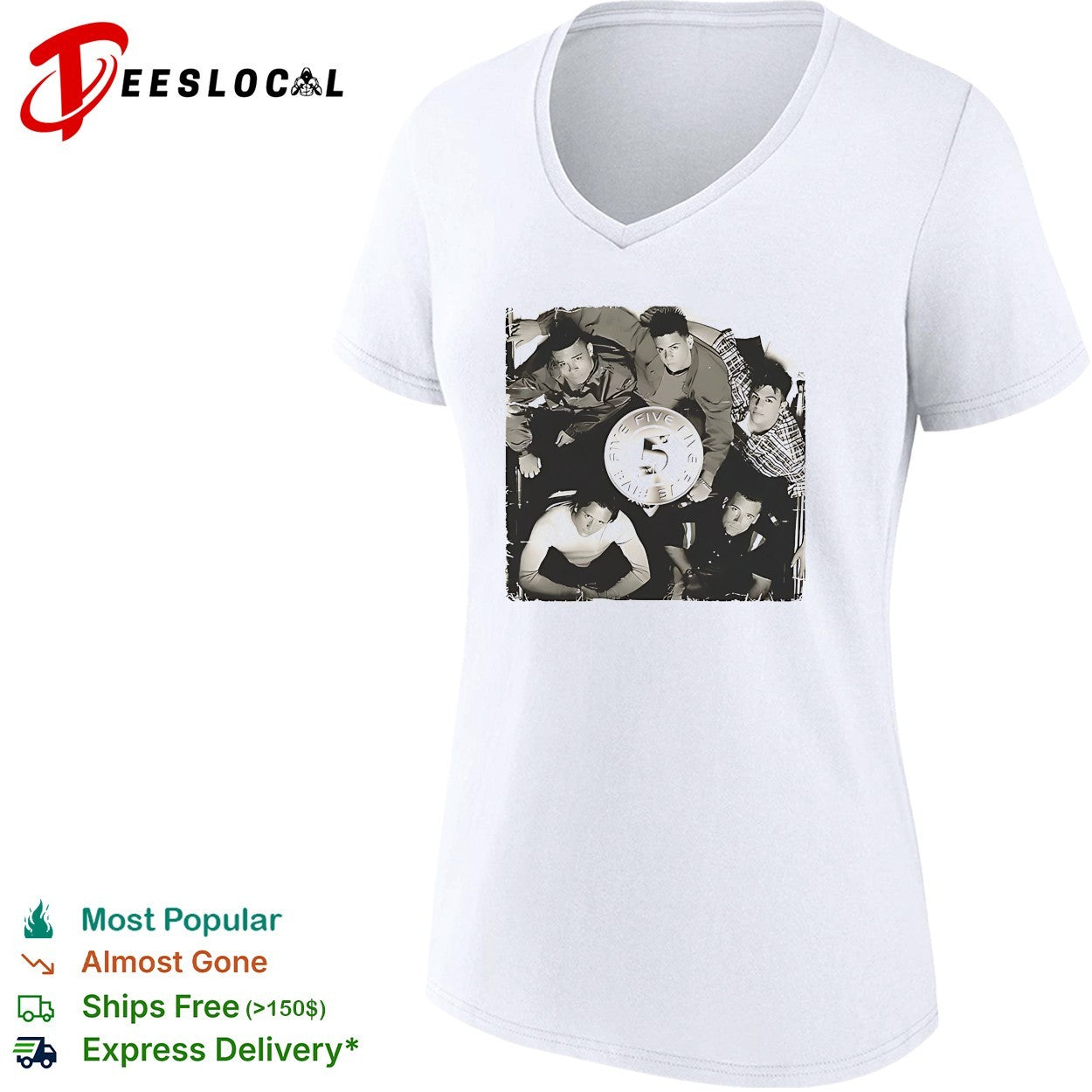 Five band photo shirt