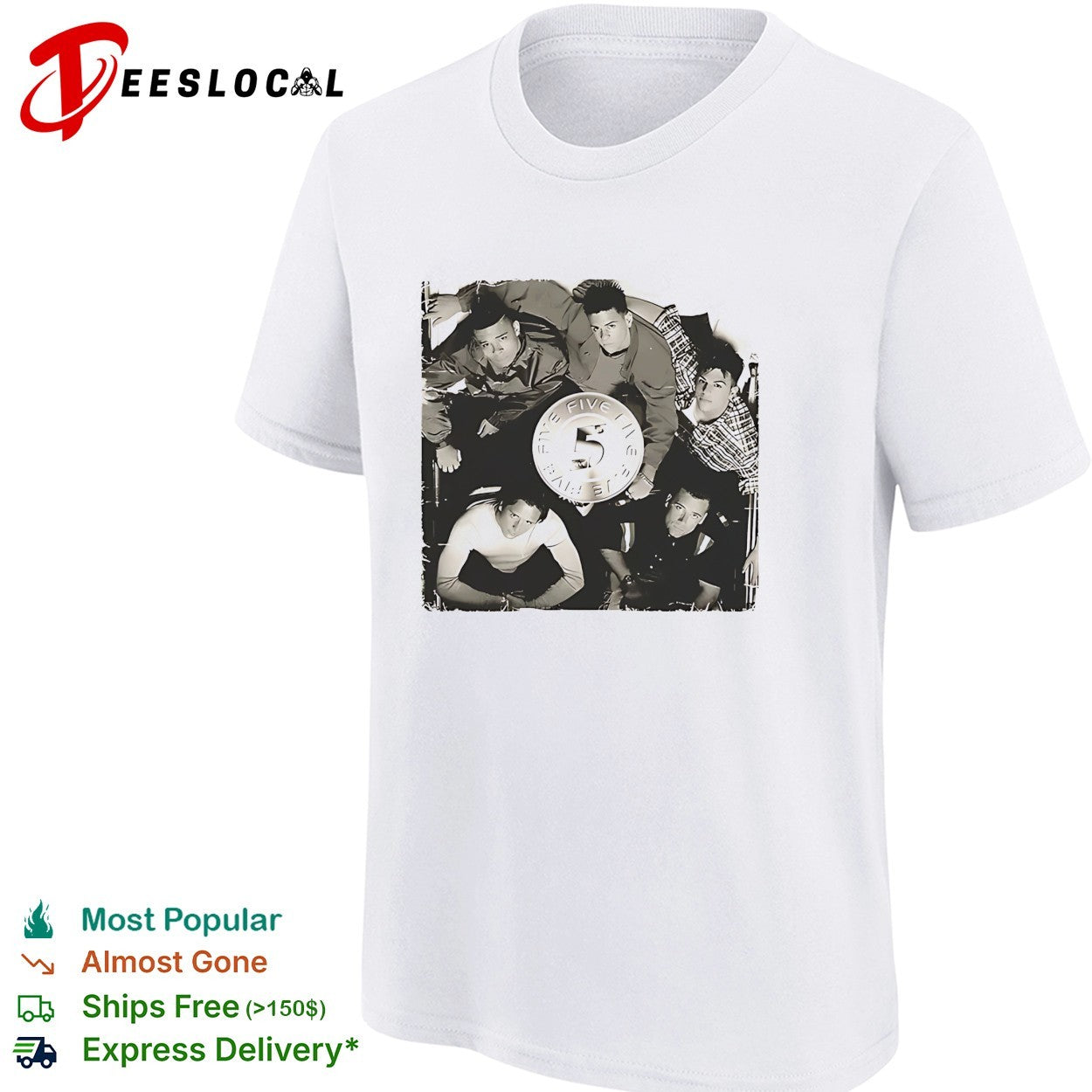 Five band photo shirt