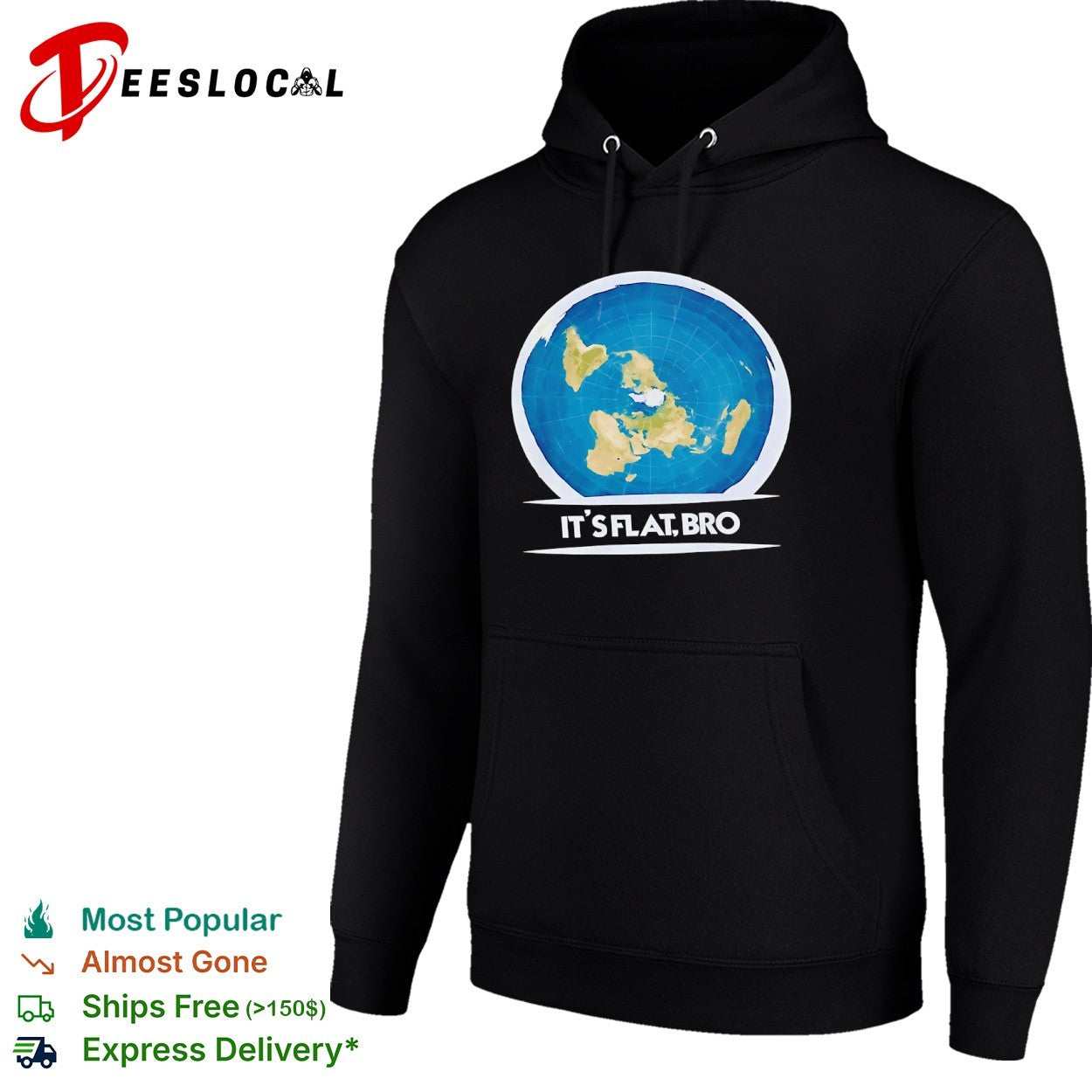 Flat Earth Map It is Flat Bro and Conceptual Cartography shirt