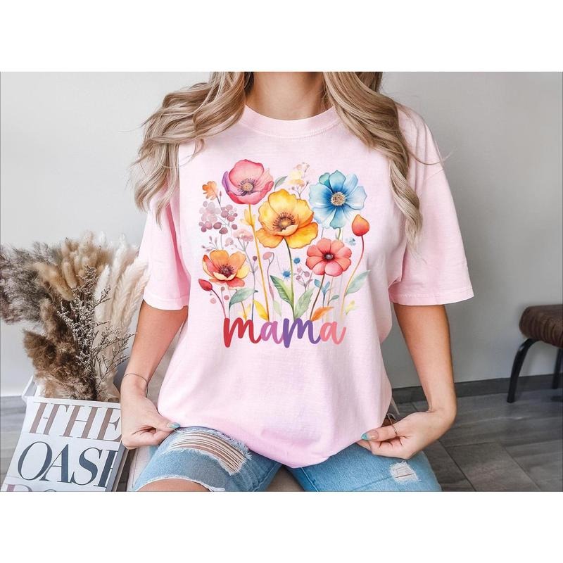 Floral Mama Shirt, Wildflowers Mom Tee, Happy Mother's Day Sweatshirt, Cute Flowers Mama T-Shirt, Mom Life Tee, Boho Mama Sweater
