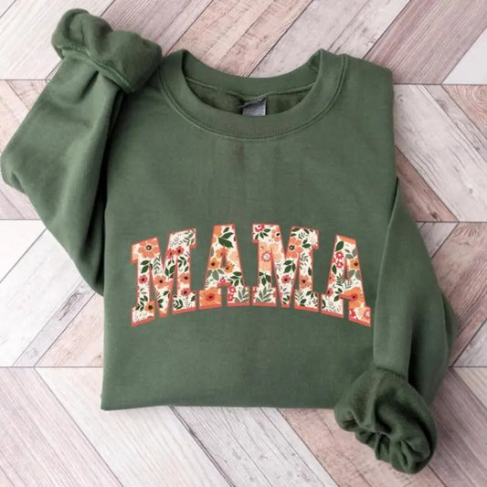Floral Mama Sweatshirt And Hoodie Cute Mom Sweatshirt Mother's Day Gift Mommy Shirt New Mom Gift Gift For Mother Mama Shirt Sweater Crewneck Shirt T-shirt Hoodie