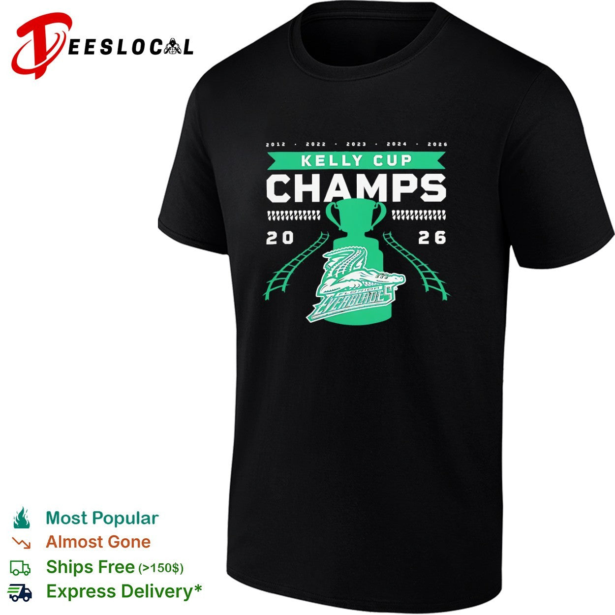 Florida Everblades Kelly Cup Champs 2012 2022 2023 2024 2026 ECHL hockey team shirt