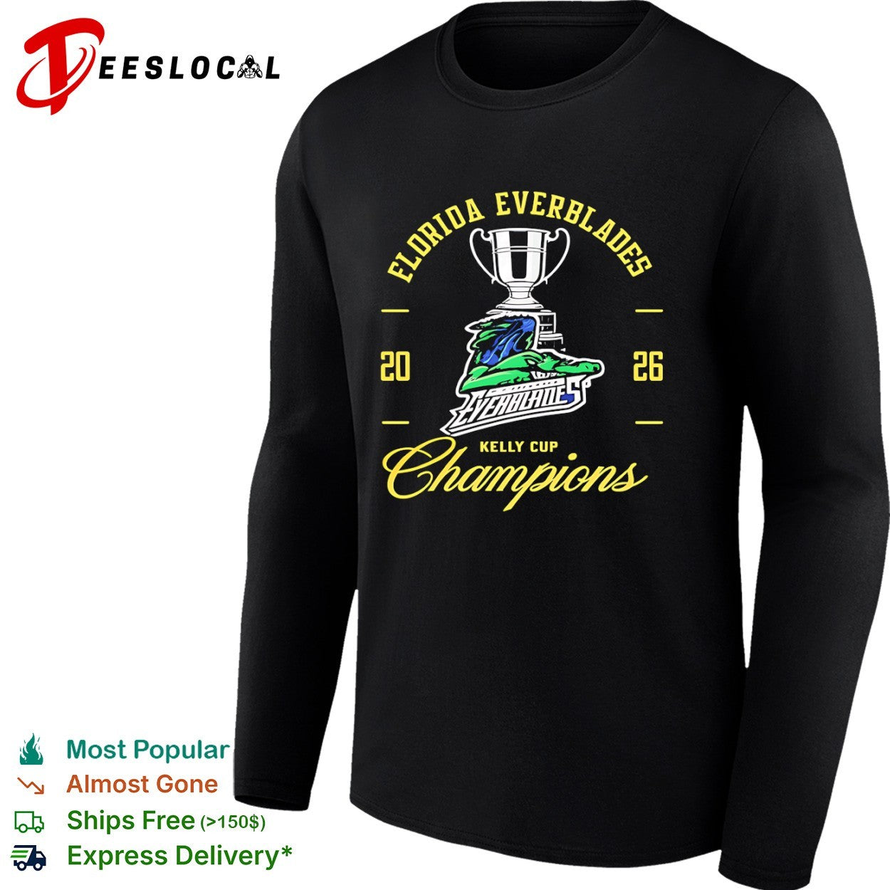 Florida Everblades trophy alligator 2026 Kelly Cup champions shirt