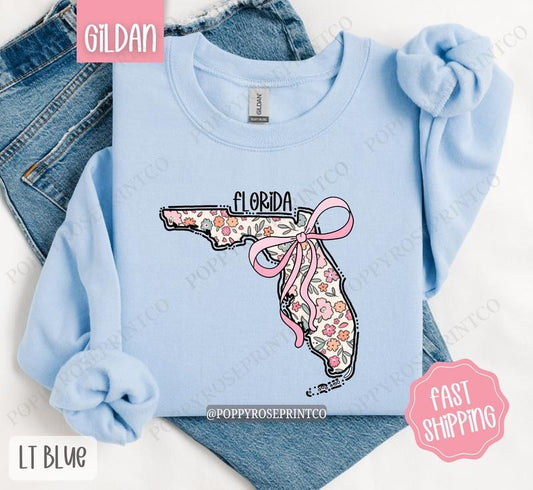Florida Floral Sweatshirt, Cute Florida Sweatshirt, Florida State Sweatshirt