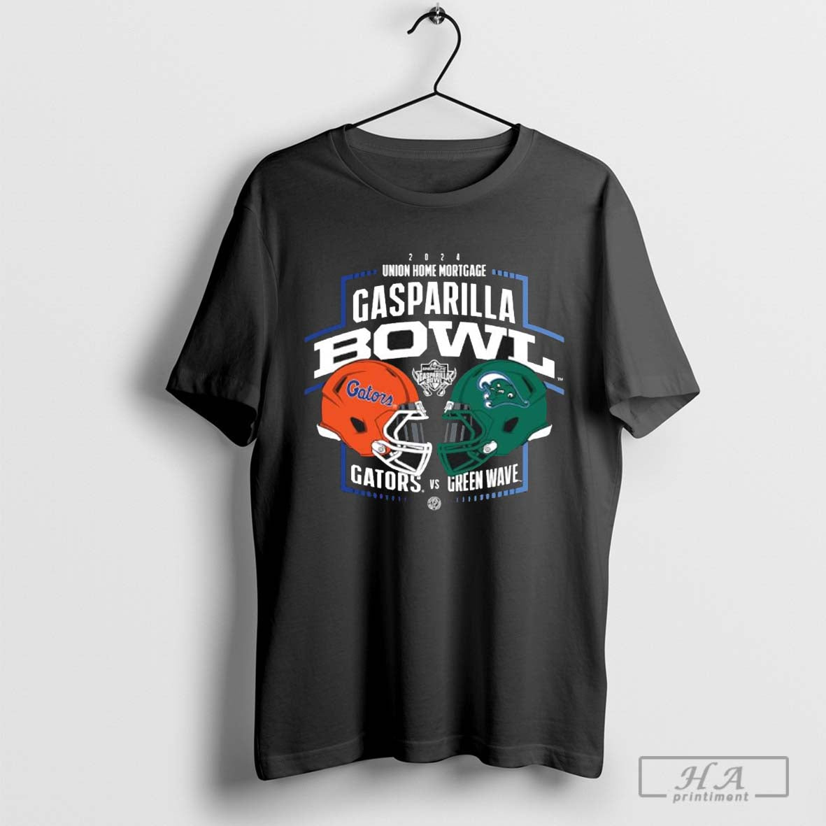 Florida Gators Vs Green Wave Tulane 2024 Union Home Mortgage Gasparilla Bowl Head To Head Helmet - clothing by TeeHivey.com