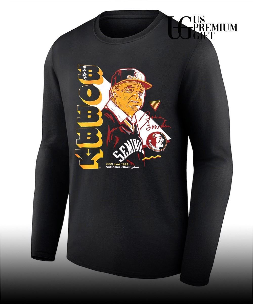 Florida State Seminoles Bobby Bowden 1993 and 1999 National Champion Saint signature shirt