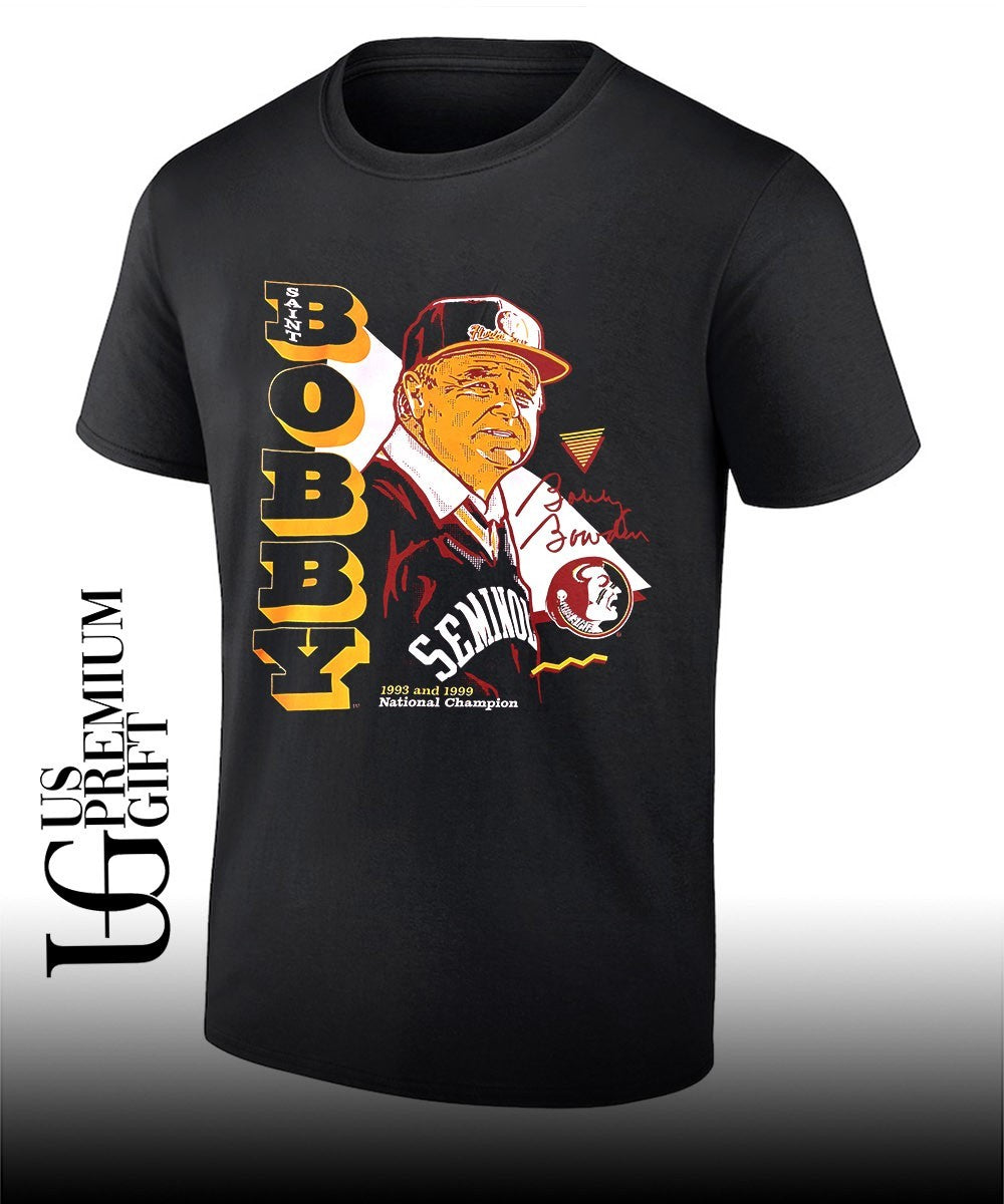 Florida State Seminoles Bobby Bowden 1993 and 1999 National Champion Saint signature shirt