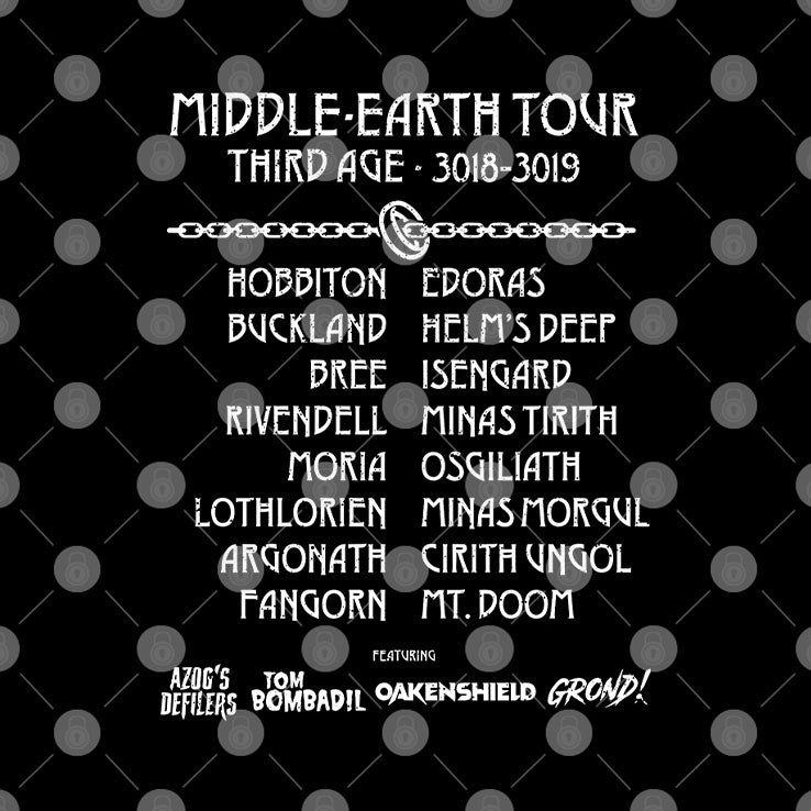 Fly You Fools Middle-Earth Tour T Shirt
