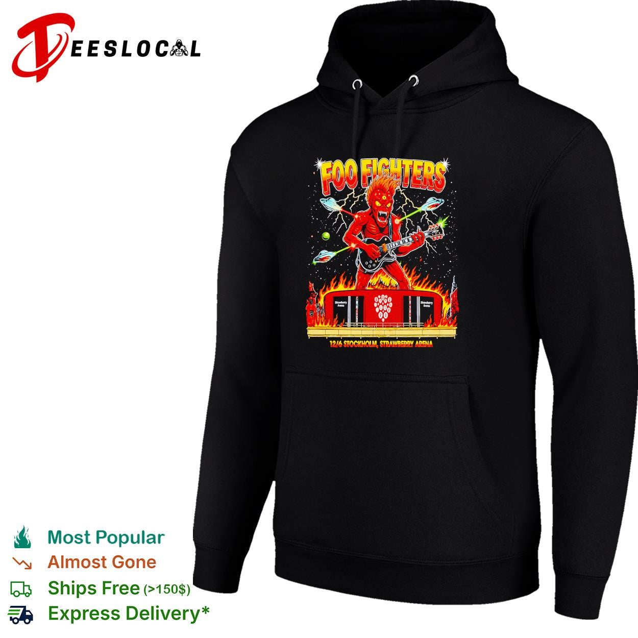 Foo Fighters Stockholm Sweden 2026 At Strawberry Arena On 12 June 2026 The Red Alien shirt