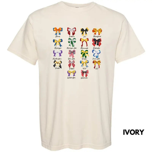 Football Team Bows Comfort Colors T-Shirt 'NLB'